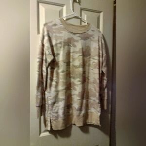 Pink Camo, Oversized Sweatshirt, Old Navy, Small